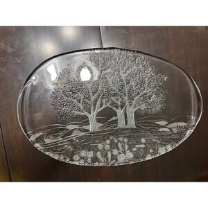 Vintage Studio Nova Germany Crystal Sun Valley 17 in Oblong Canape Tray